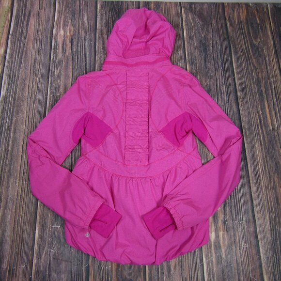 Lululemon Run Hustle Pink Full Zip Hoodie Jacket Size 4 Training Gym Yoga Active - Picture 3 of 7